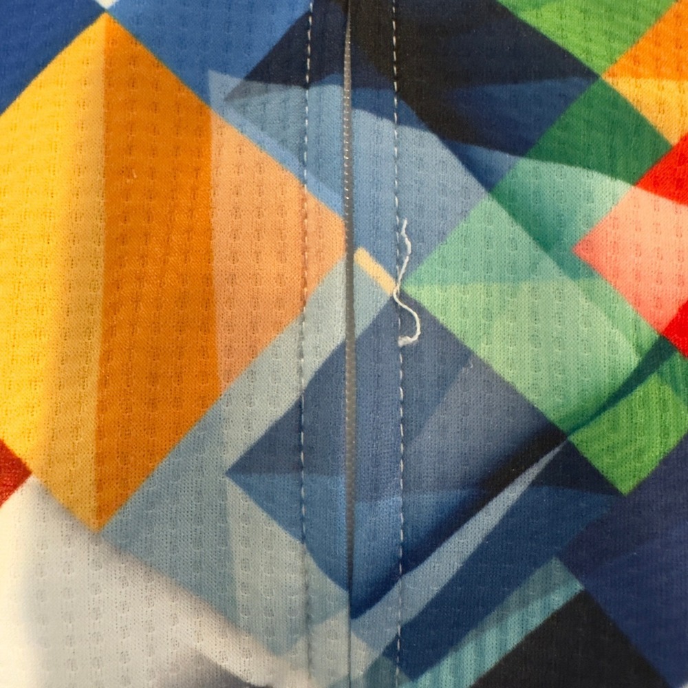 WEIMOSTAR Cycling Jersey Full Zip Multicolored Geometric Print Unisex size Large - Picture 5 of 7